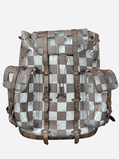 Louis Vuitton Transparent Brown Chess Monogram Christopher Backpack