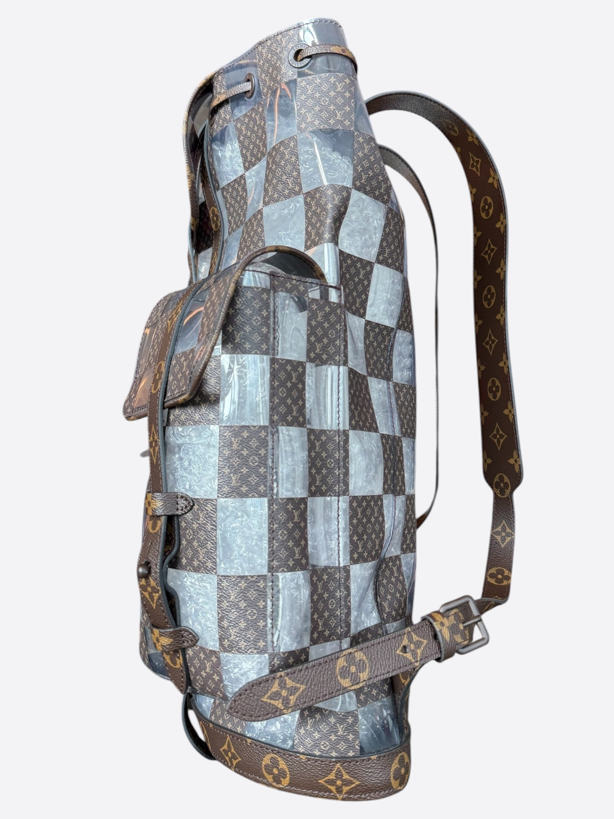 Louis Vuitton Transparent Brown Chess Monogram Christopher Backpack
