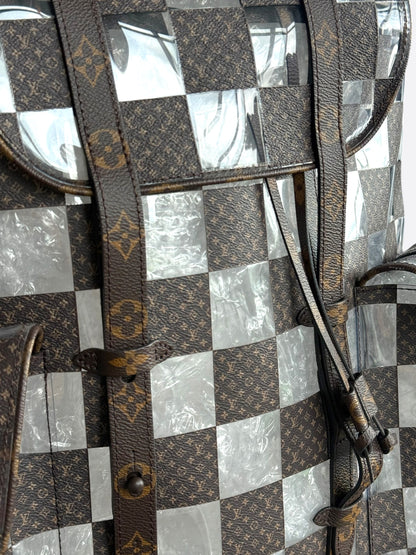 Louis Vuitton Transparent Brown Chess Monogram Christopher Backpack