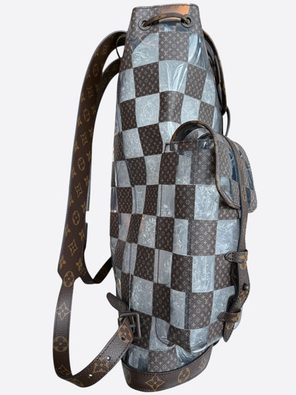 Louis Vuitton Transparent Brown Chess Monogram Christopher Backpack