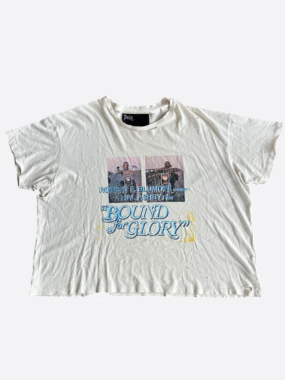 Paly White & Multicolor Bound For Glory Distressed T-Shirt