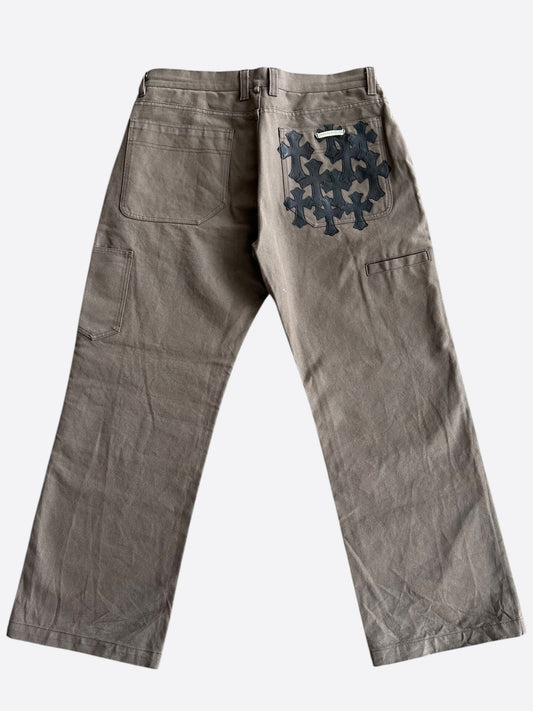 Chrome Hearts Brown & Black Cross Patch Carpenter Pants