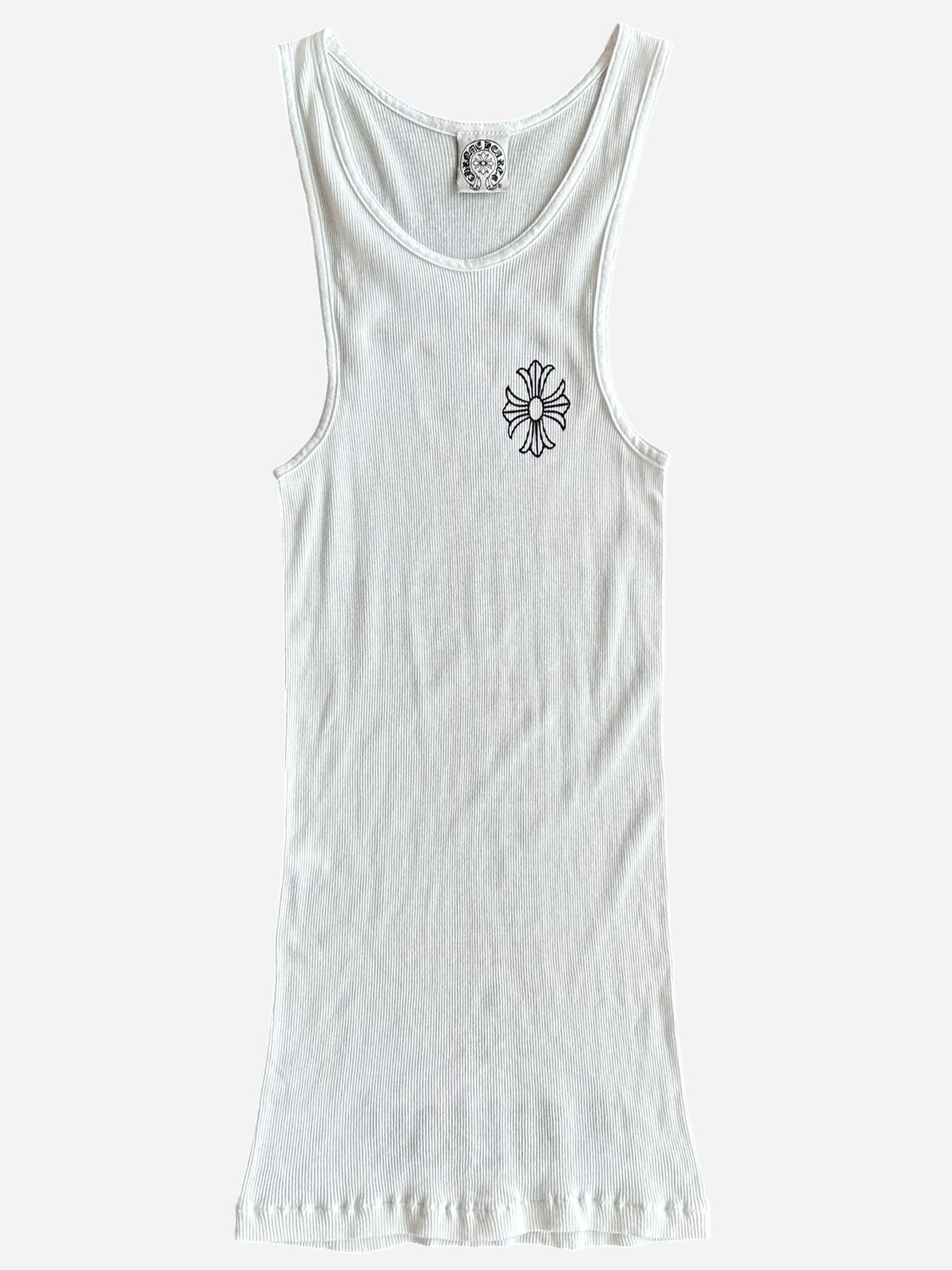 Chrome Hearts Malibu White & Black Cross Tank Top