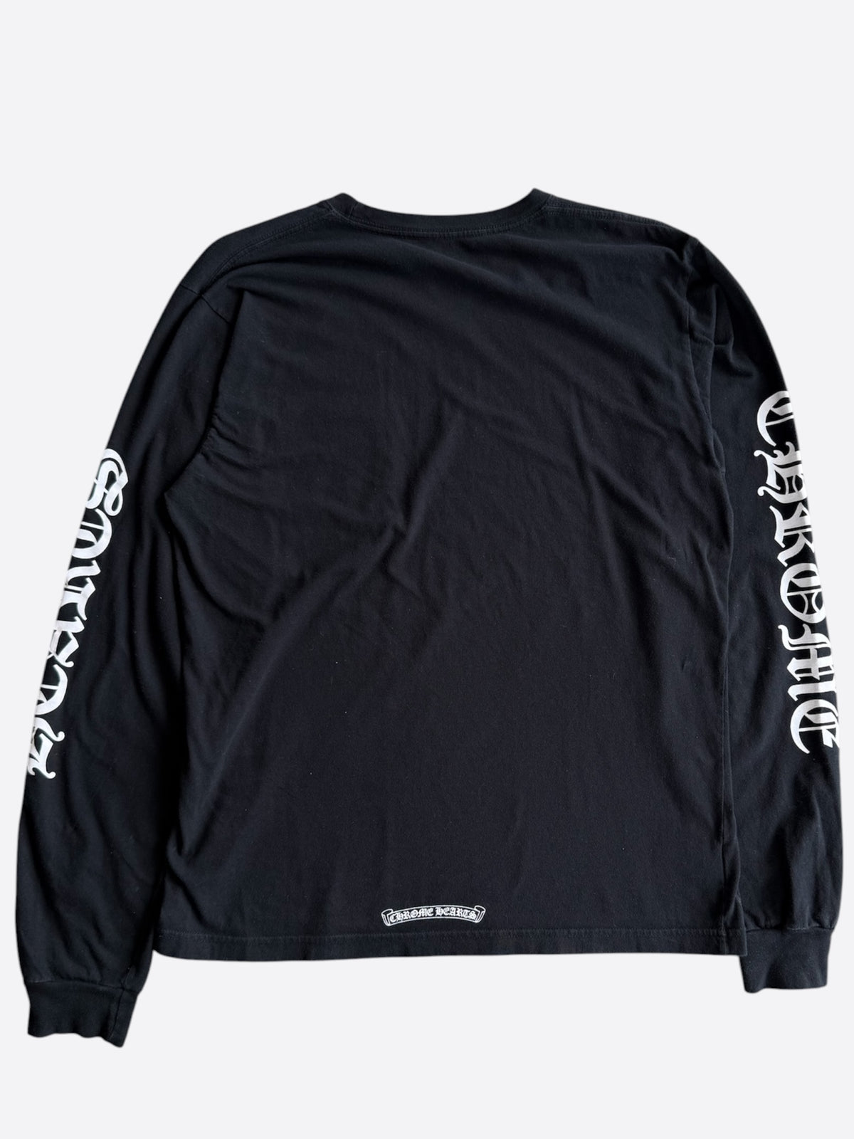 Chrome Hearts Black & White Neck Logo Longsleeve T-Shirt