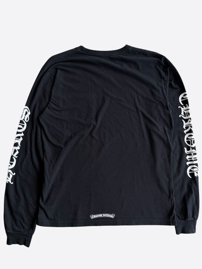 Chrome Hearts Black & White Neck Logo Longsleeve T-Shirt