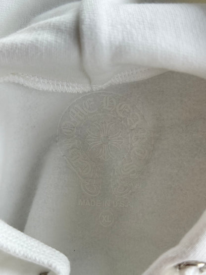 Chrome Hearts White & Silver Script Logo Hoodie