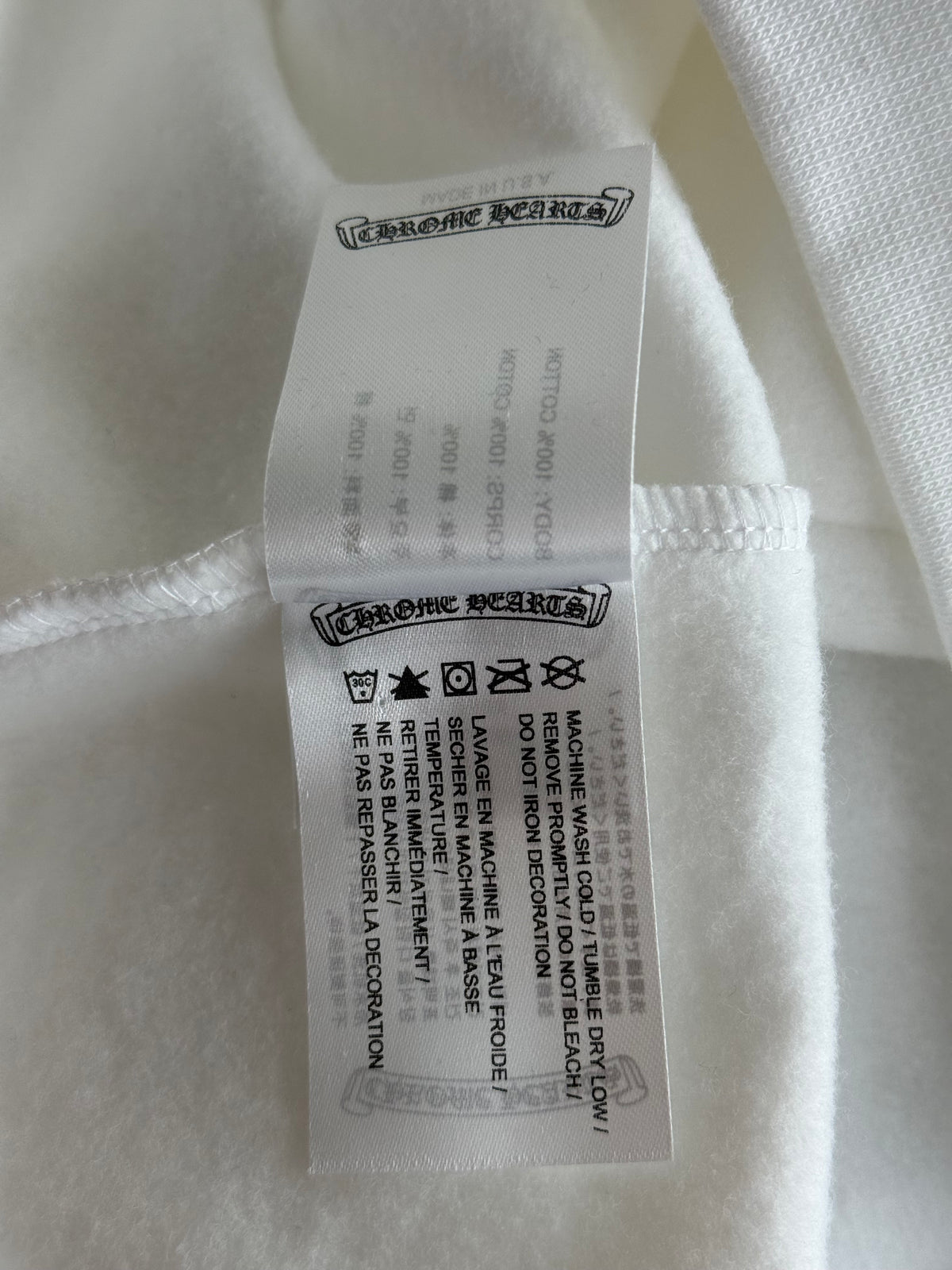 Chrome Hearts White & Silver Script Logo Hoodie