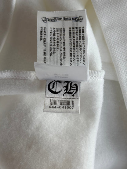 Chrome Hearts White & Silver Script Logo Hoodie