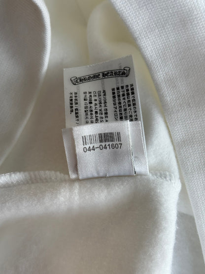 Chrome Hearts White & Silver Script Logo Hoodie