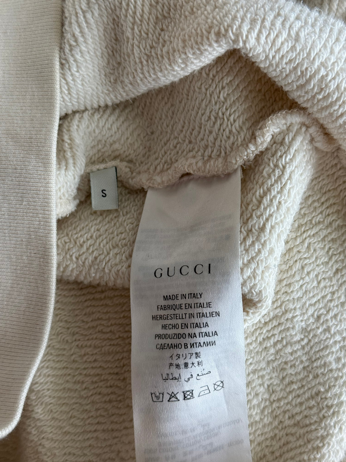 Gucci White & Black Interlocking GG Logo Hoodie