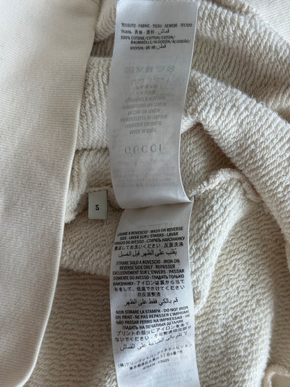 Gucci White & Black Interlocking GG Logo Hoodie