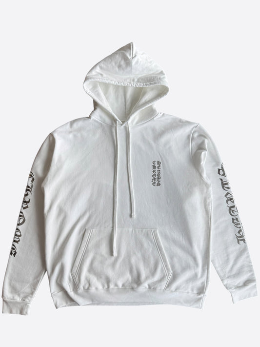 Chrome Hearts White & Silver Script Logo Hoodie