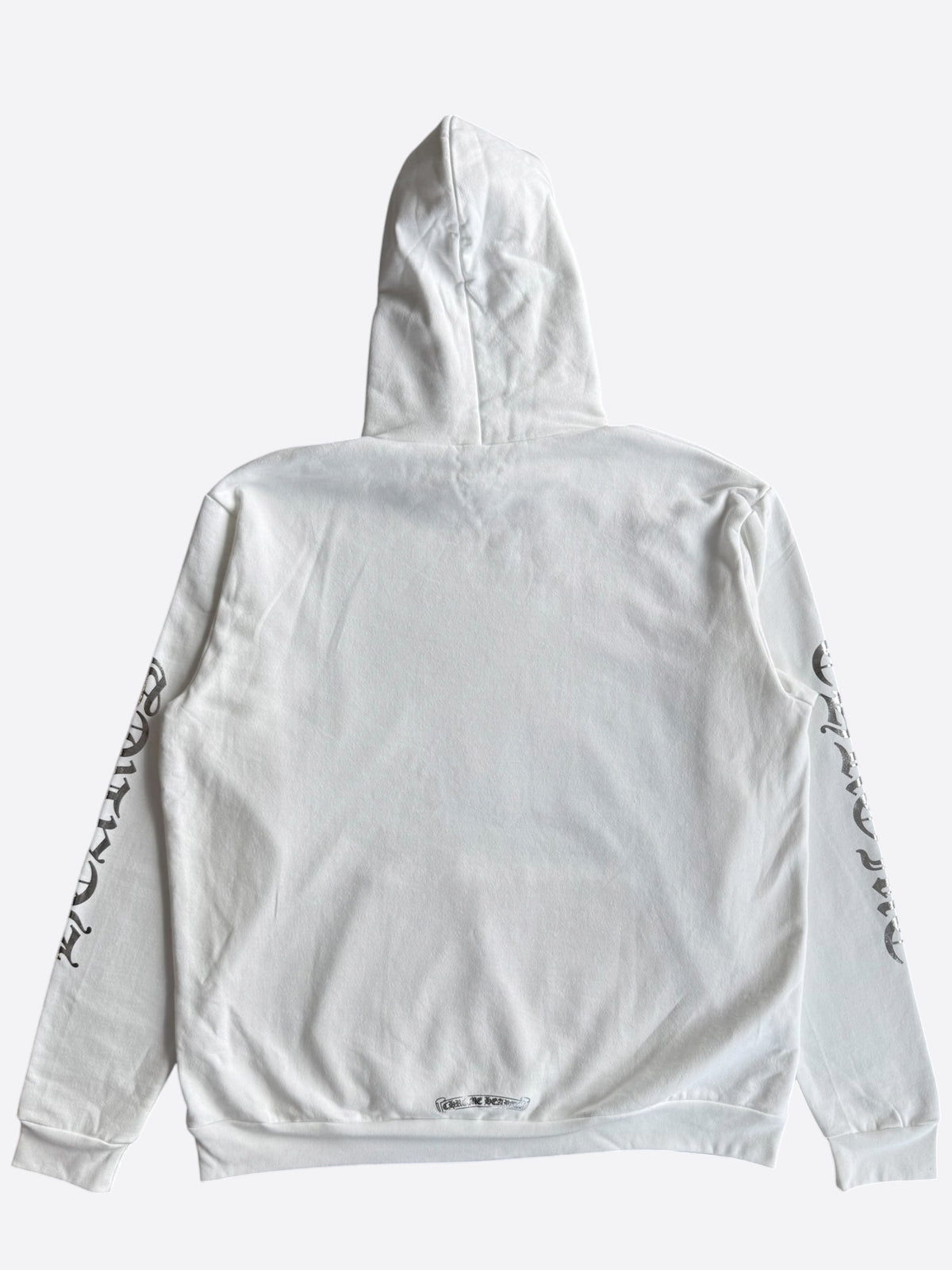 Chrome Hearts White & Silver Script Logo Hoodie