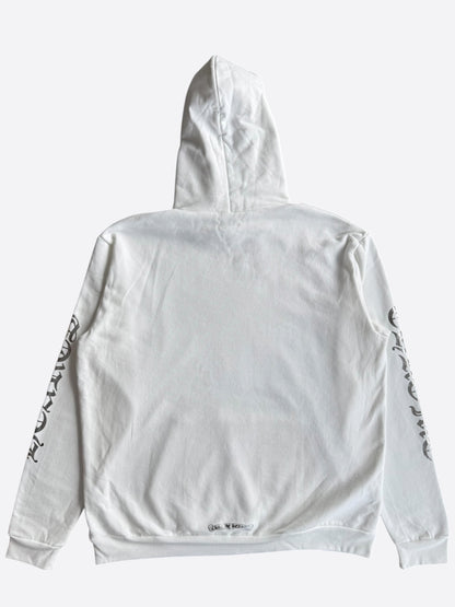 Chrome Hearts White & Silver Script Logo Hoodie