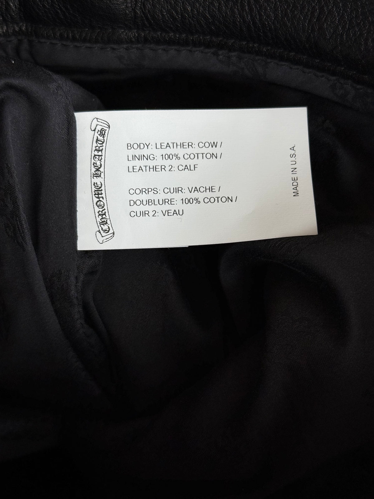 Chrome Hearts St. Barth Black & Blue leather Fleur Knee Pants