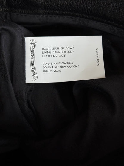 Chrome Hearts St. Barth Black & Blue leather Fleur Knee Pants