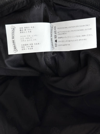 Chrome Hearts St. Barth Black & Blue leather Fleur Knee Pants