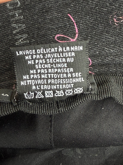 Chanel Grey & Multicolor Denim Graffiti CC Logo Bucket Hat