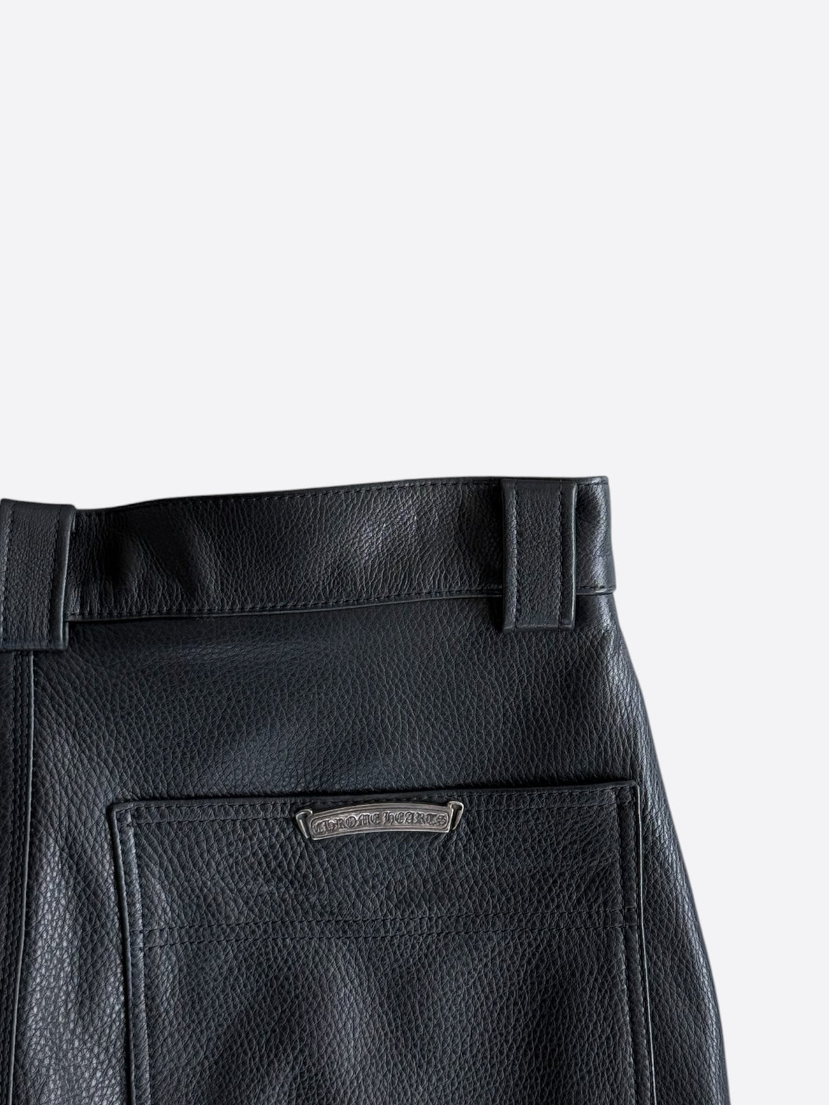 Chrome Hearts St. Barth Black & Blue leather Fleur Knee Pants