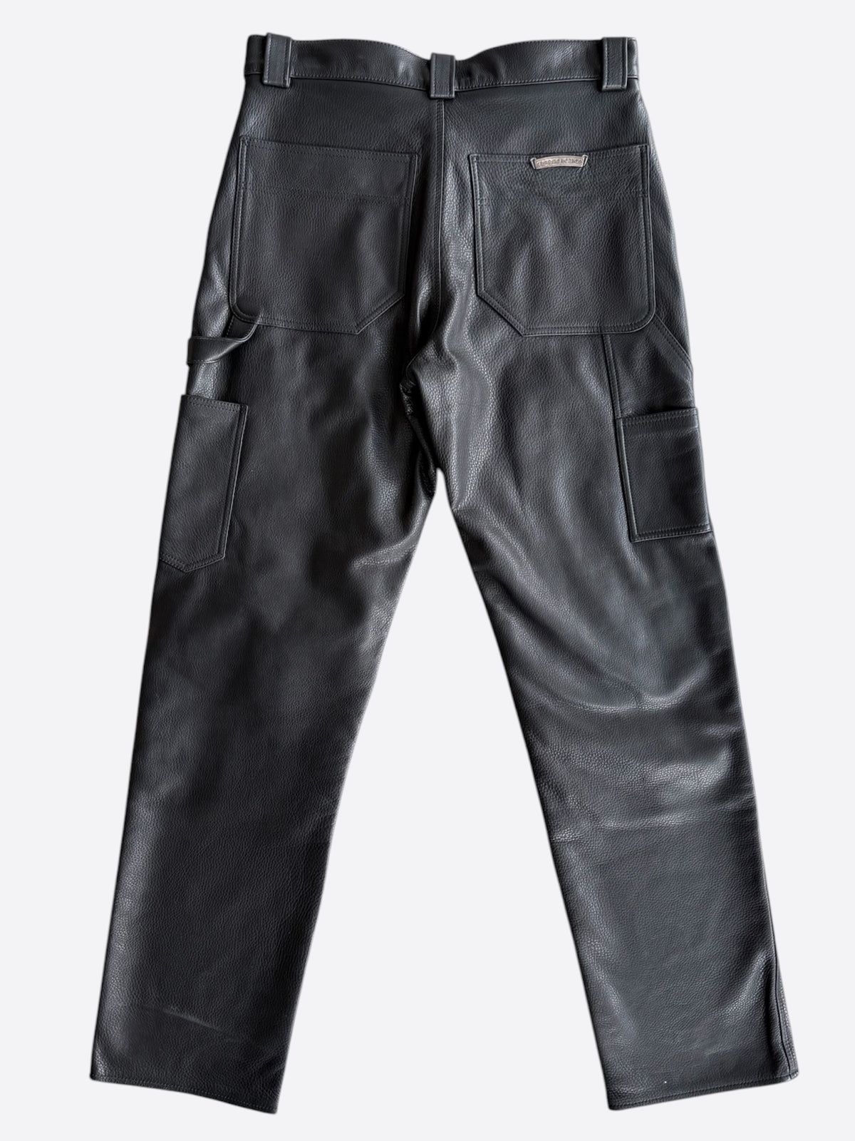 Chrome Hearts St. Barth Black & Blue leather Fleur Knee Pants
