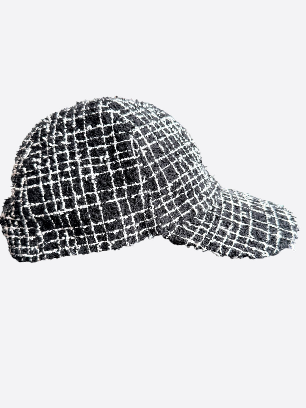 Chanel Black & White CC Tweed Baseball Hat