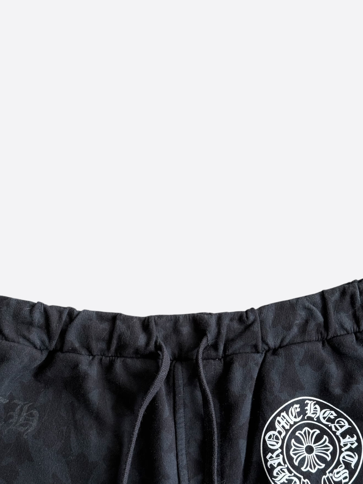 Chrome Hearts Black Cross Jacquard Horseshoe Logo Shorts