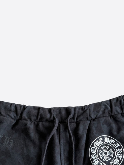 Chrome Hearts Black Cross Jacquard Horseshoe Logo Shorts