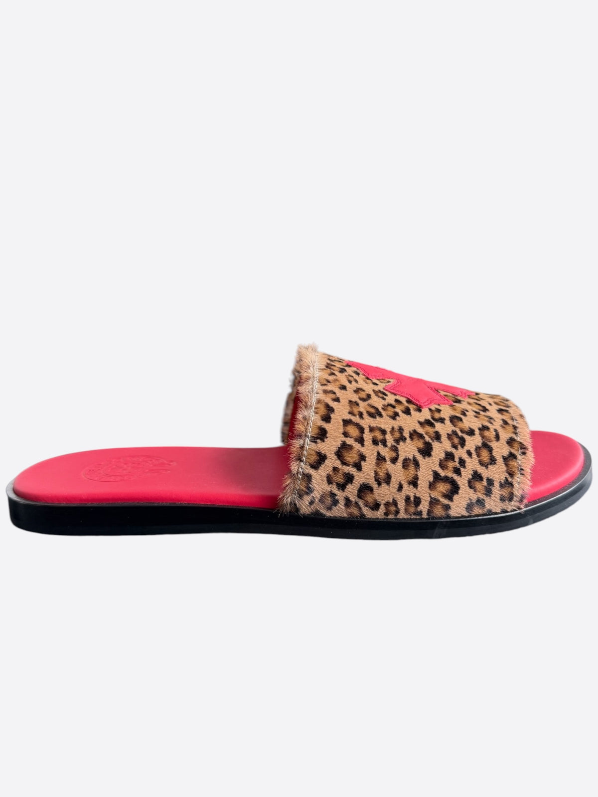 Chrome Hearts Leopard & Red Cross Patch Slides