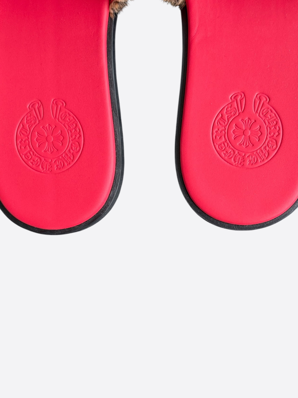Chrome Hearts Leopard & Red Cross Patch Slides