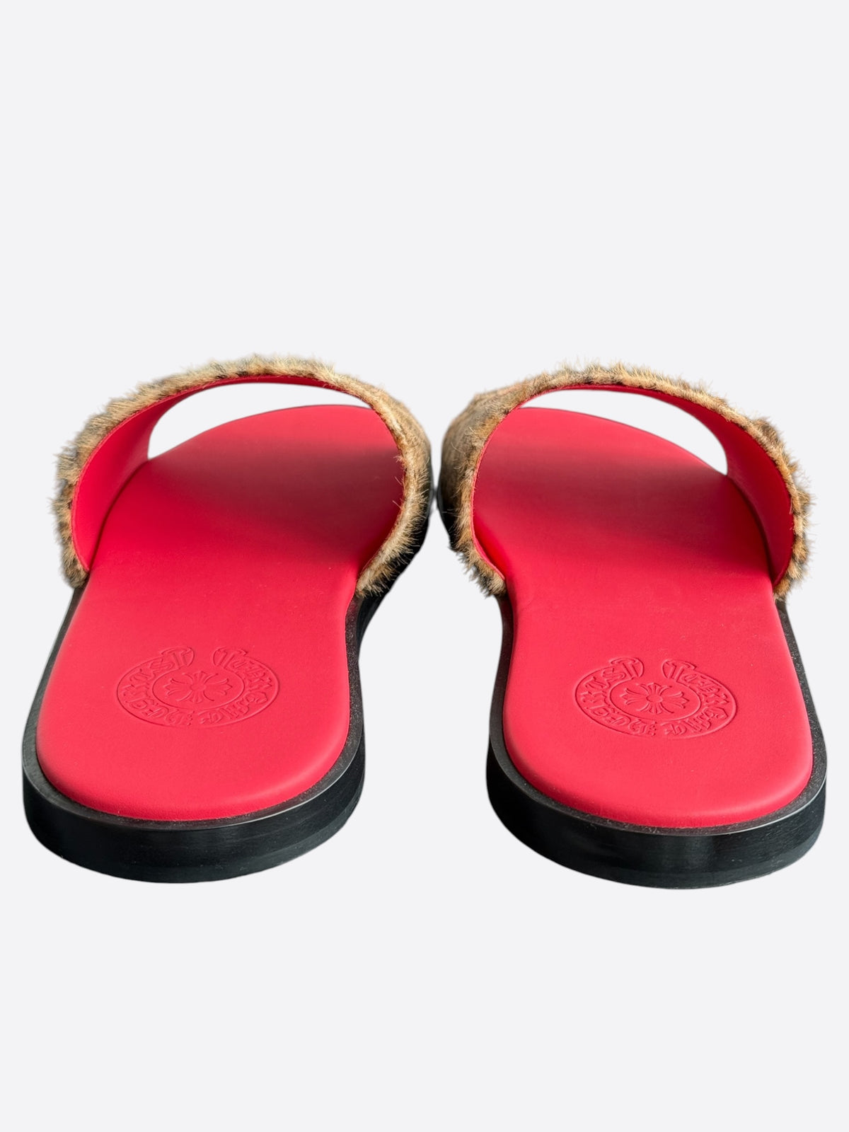 Chrome Hearts Leopard & Red Cross Patch Slides
