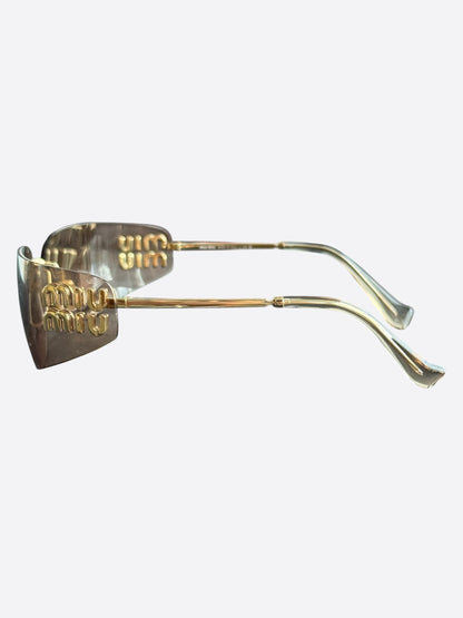 Miu Miu Gold Logo Sunglasses