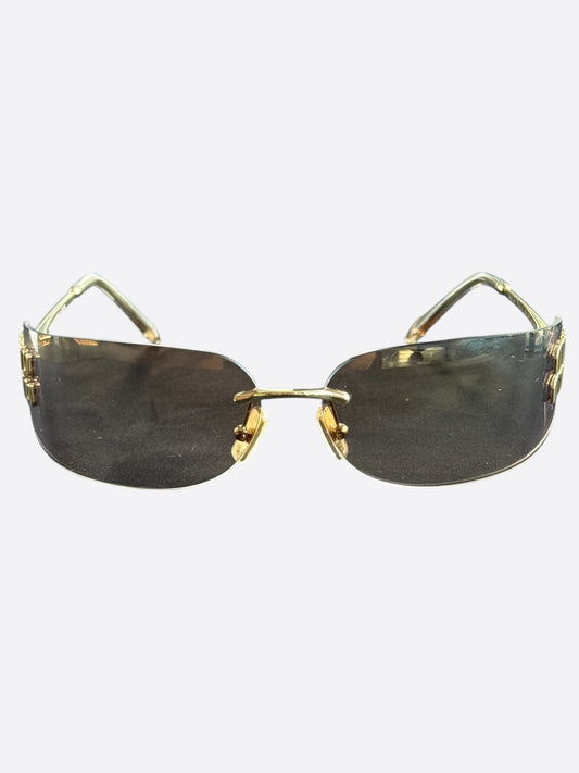 Miu Miu Gold Logo Sunglasses