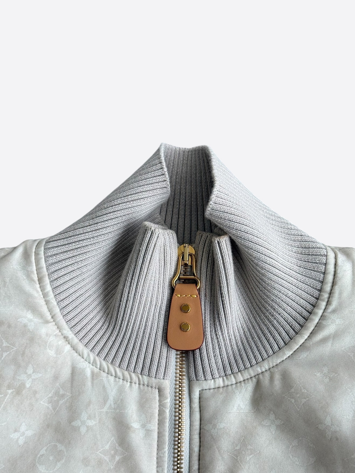 Louis Vuitton White Monogram Women's Silk Bomber Jacket