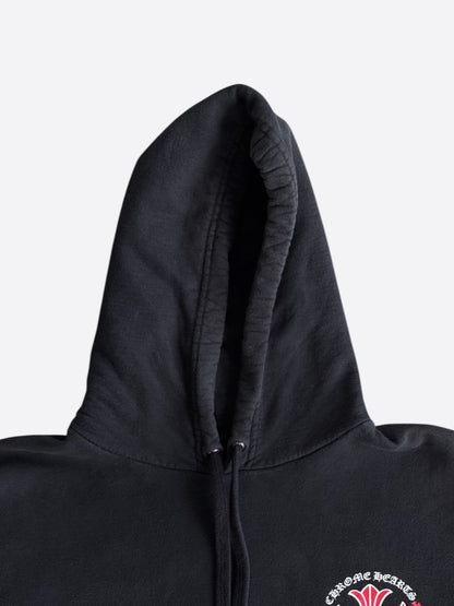 Chrome Hearts Black, White & Red Cross Logo Hoodie