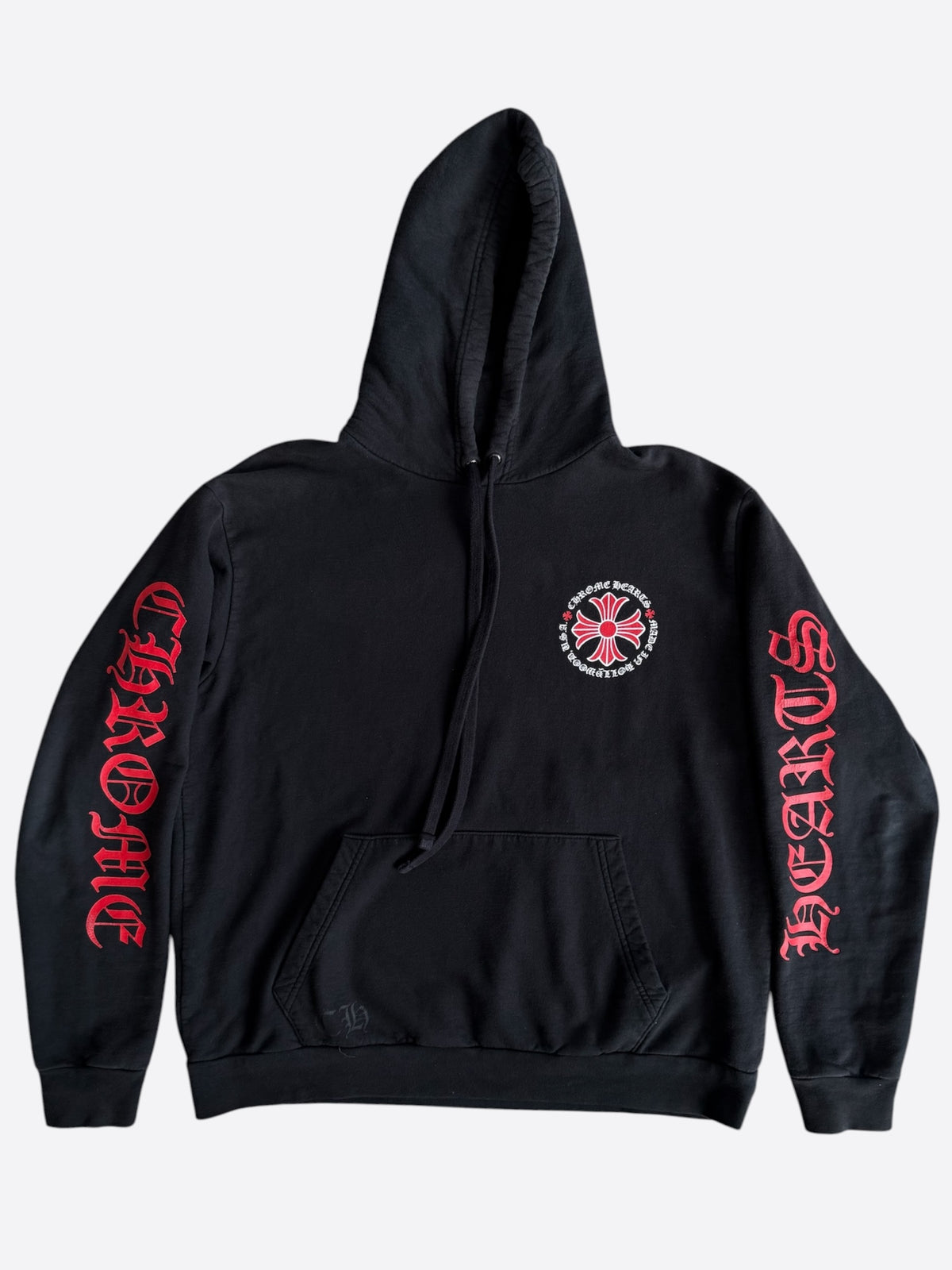 Chrome Hearts Black, White & Red Cross Logo Hoodie