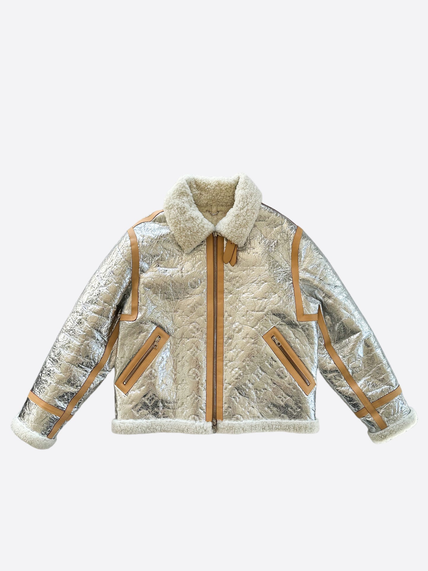 Louis Vuitton white Shearling Monogram Jacket