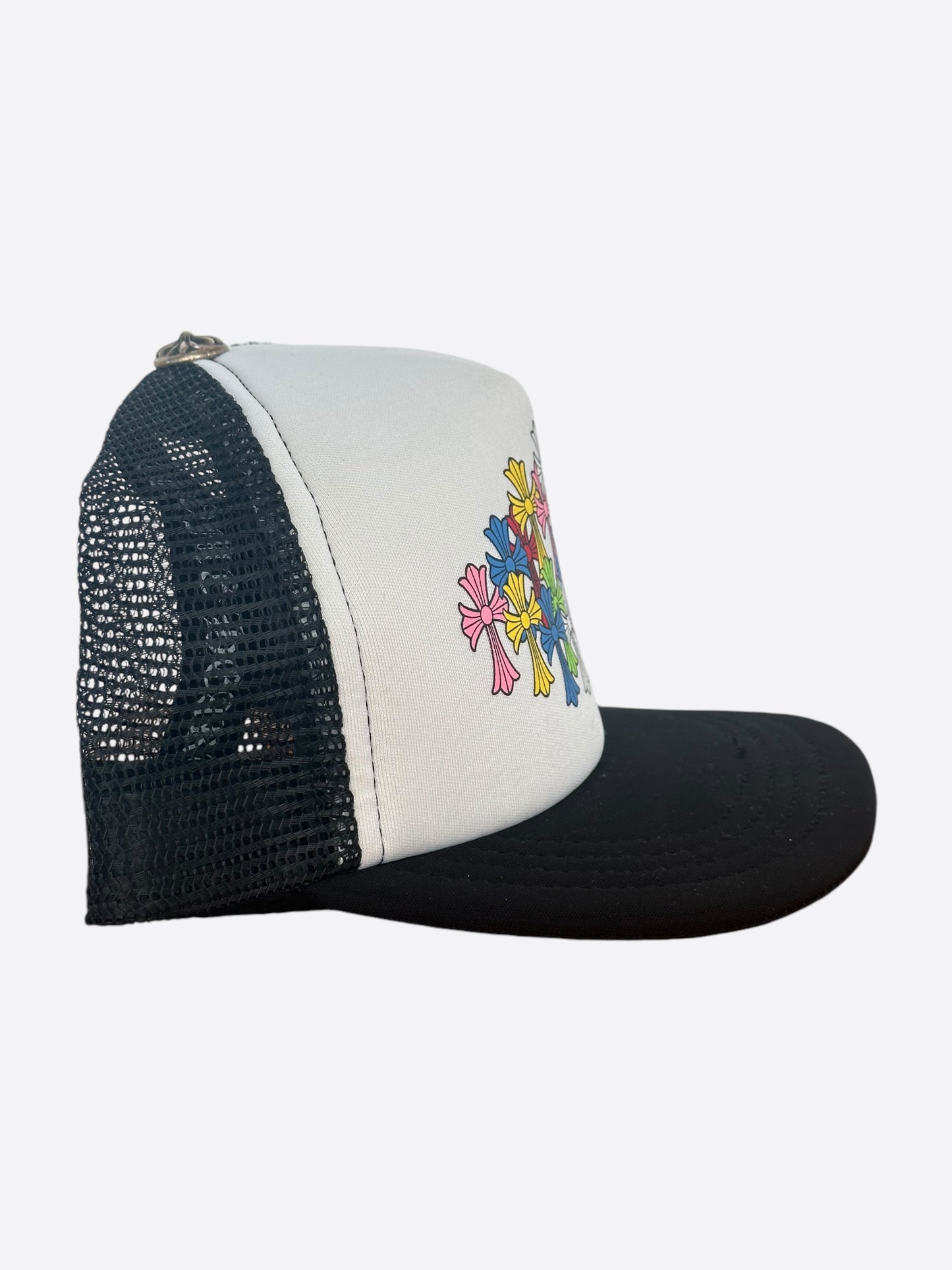 Chrome Hearts Black & White Multicolor Cross Trucker Hat