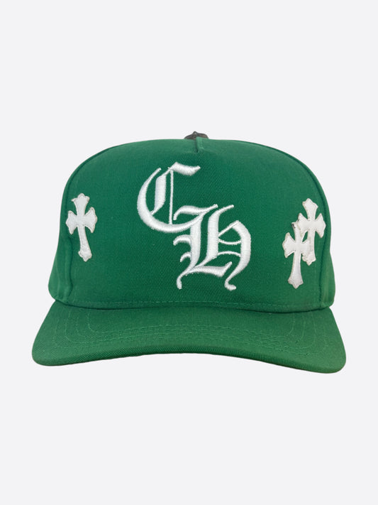 Chrome Hearts Green & White Cross Patch Hat