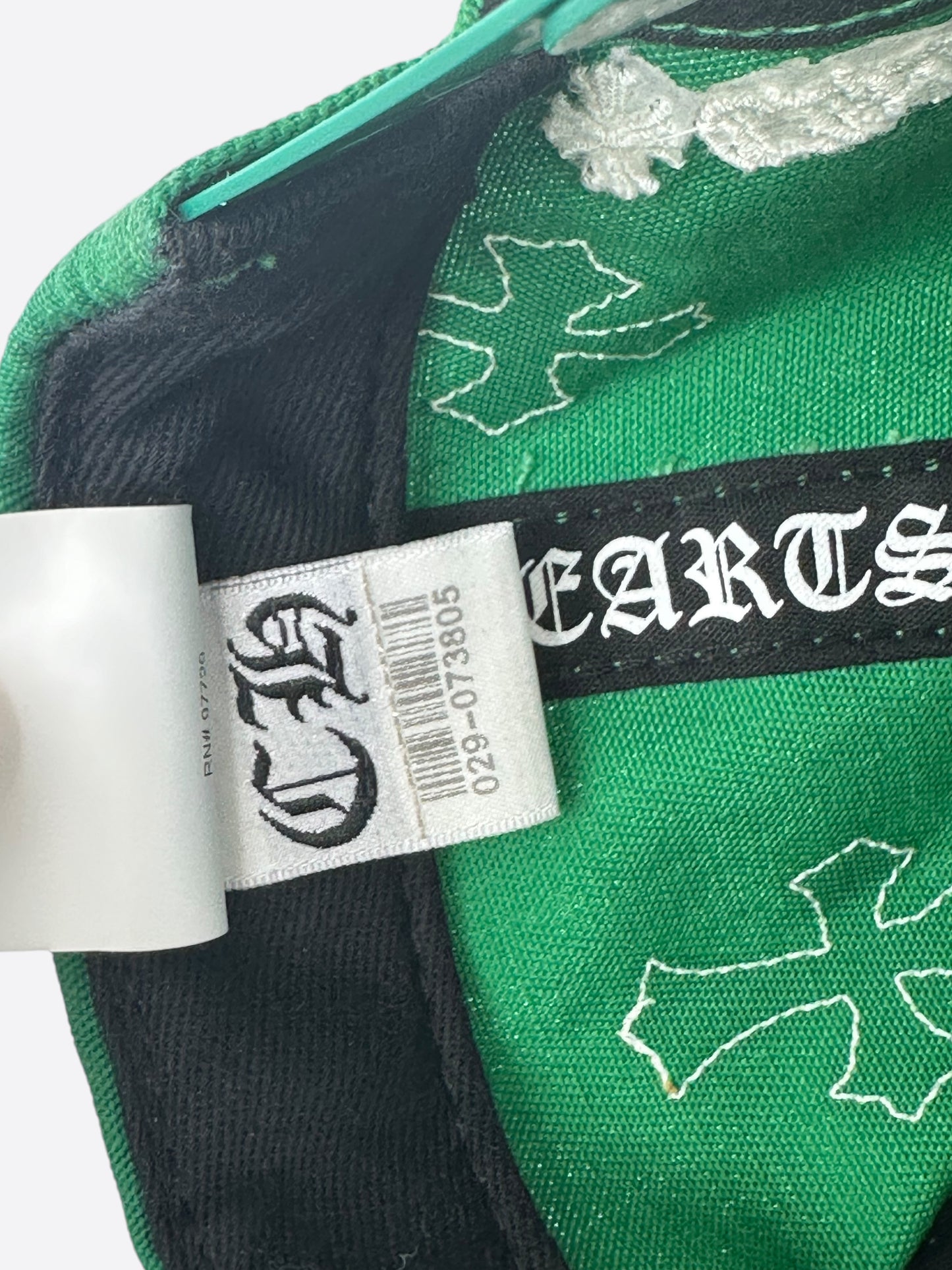 Chrome Hearts Green & White Cross Patch Hat