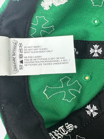 Chrome Hearts Green & White Cross Patch Hat