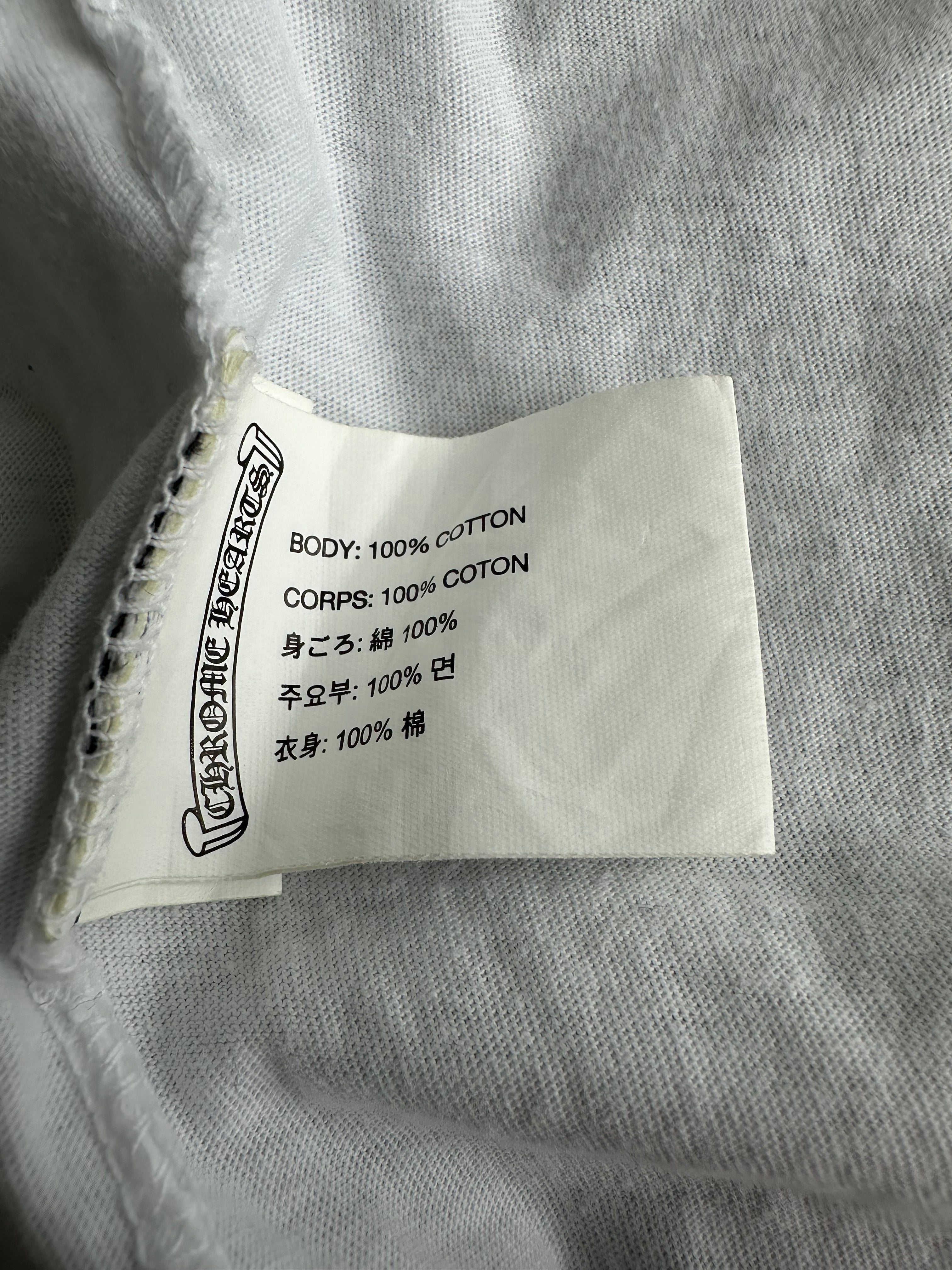 Chrome Hearts White & Black Horseshoe Logo Longsleeve T
