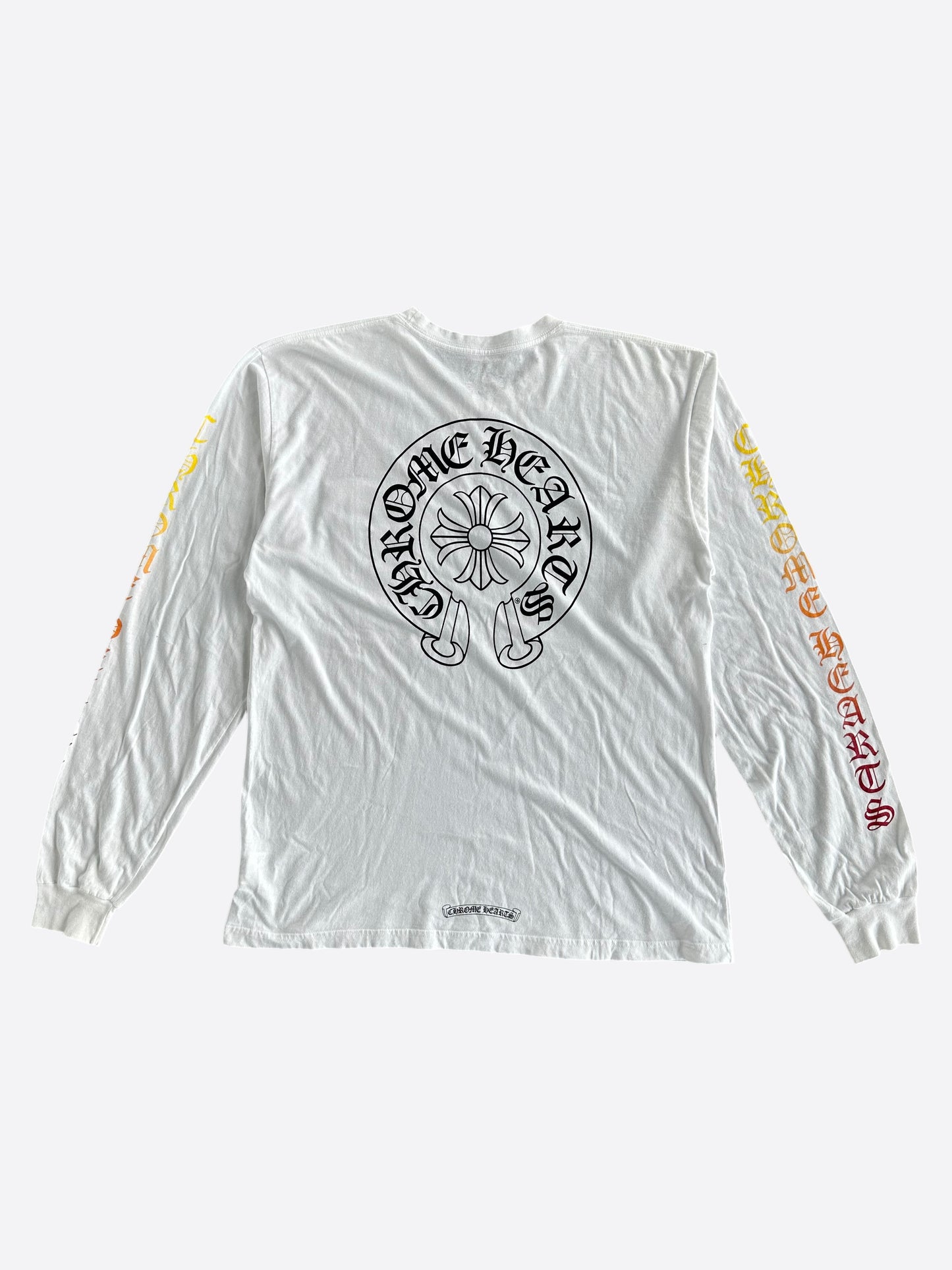 Chrome Hearts White & Black Horseshoe Logo Longsleeve T-Shirt