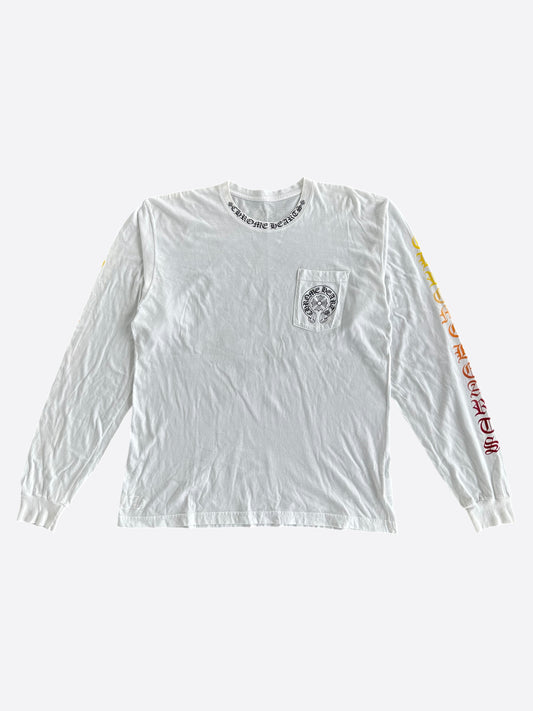 Chrome Hearts White & Black Horseshoe Logo Longsleeve T-Shirt