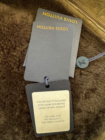 Louis Vuitton Olive Monogram Shearling Jacket