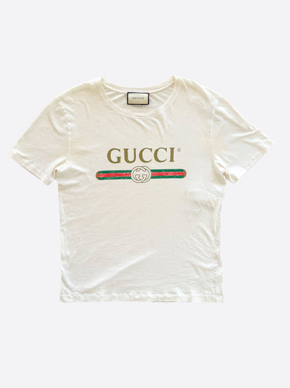 Gucci White Belt Logo T-Shirt