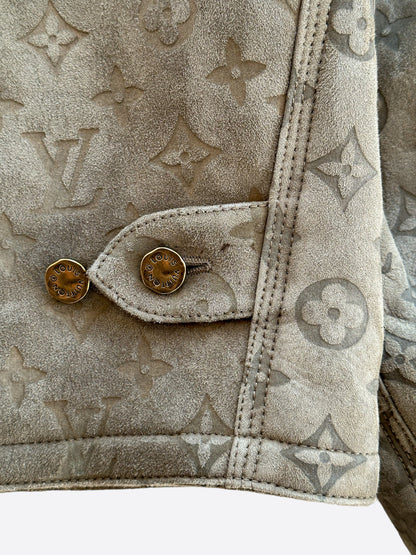 Louis Vuitton Olive Monogram Shearling Jacket