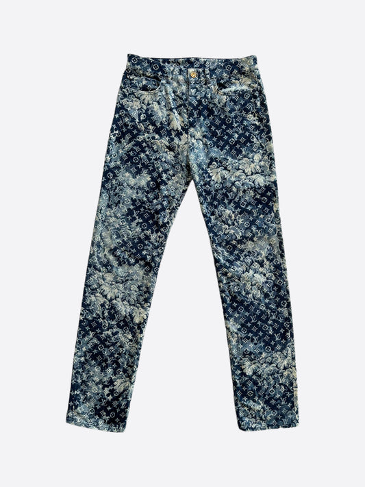 Louis Vuitton Blue Tapestry Monogram Jeans