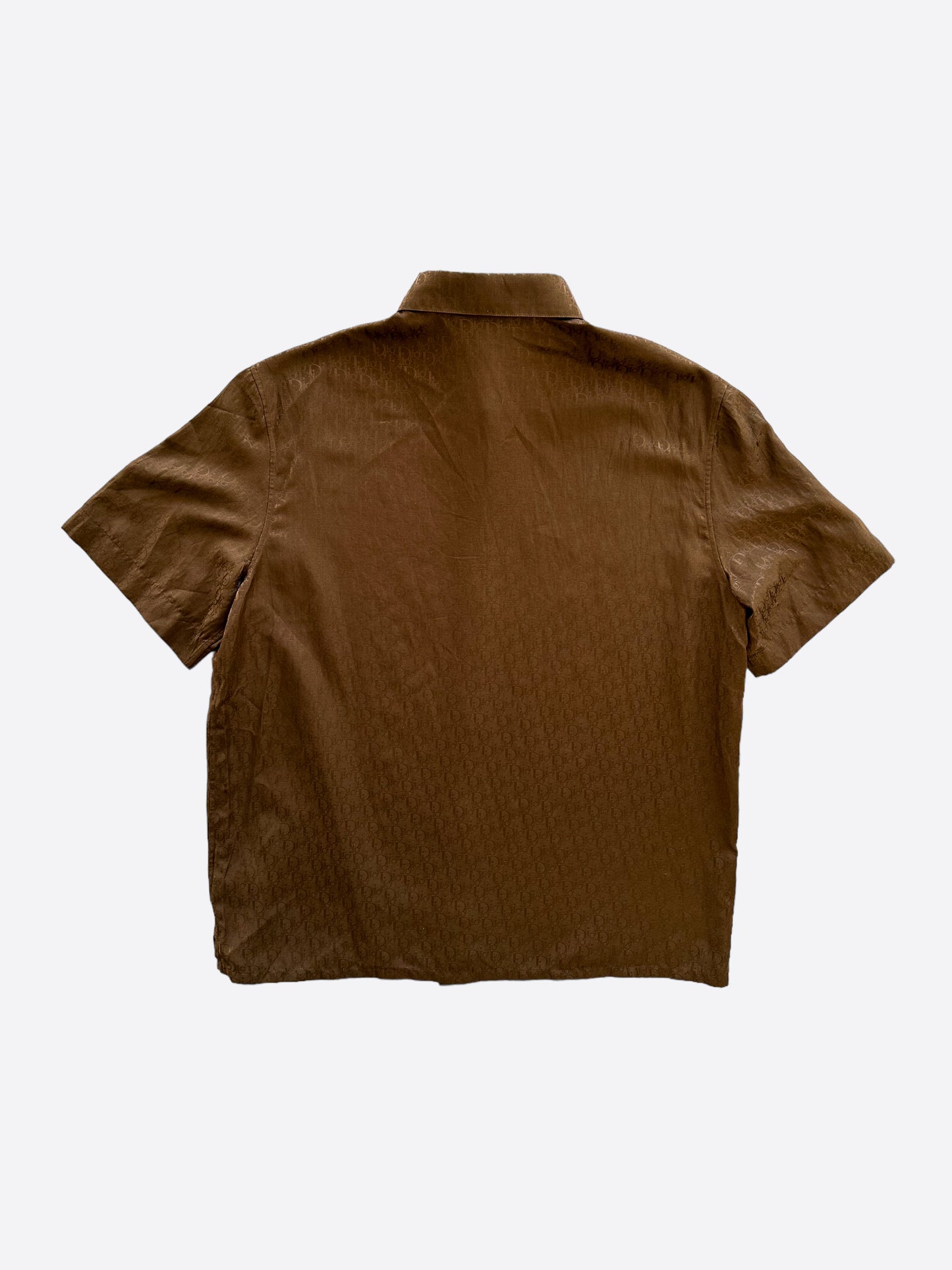 Dior Brown Oblique Silk Button Up Shirt