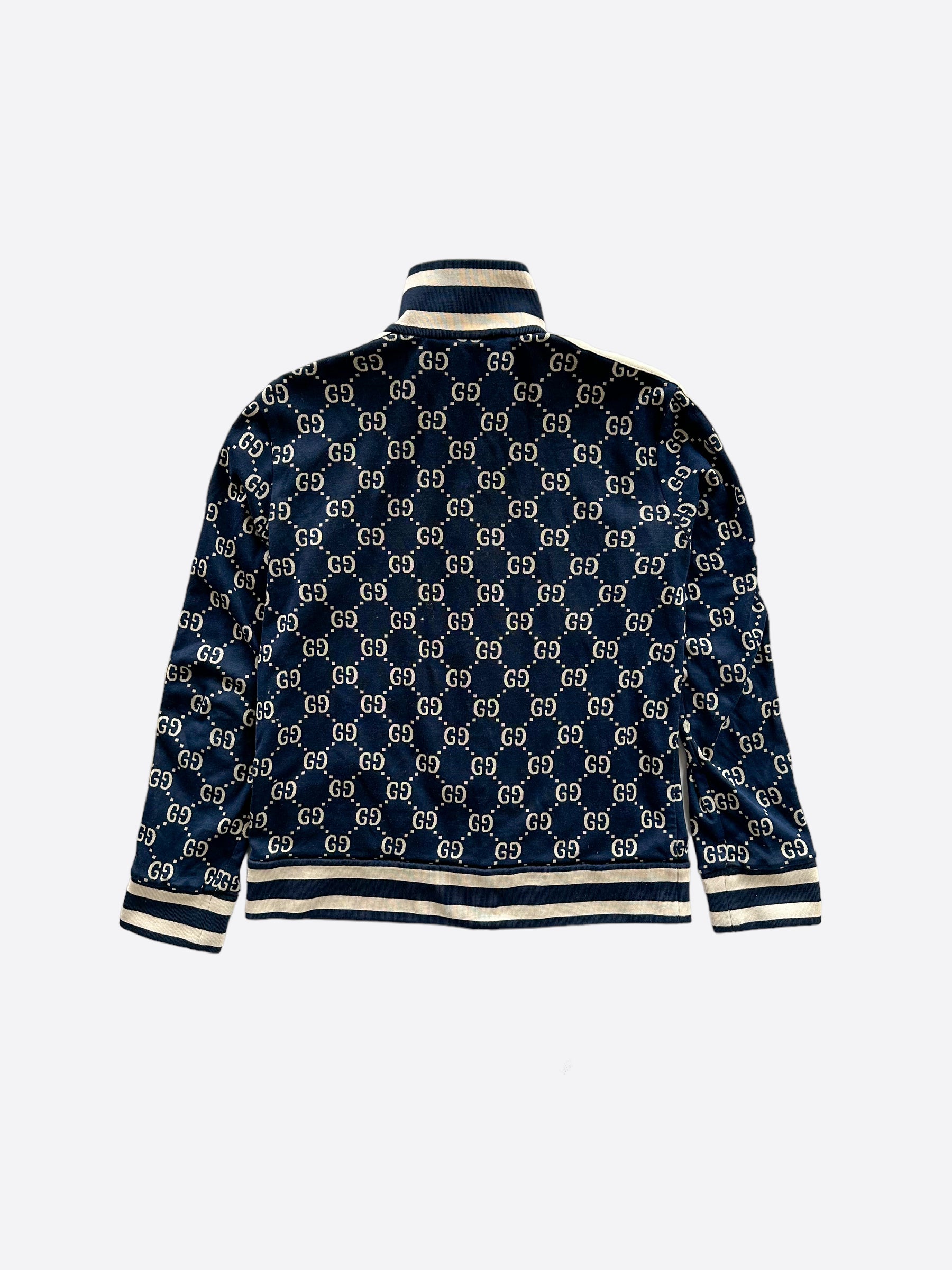 Gucci Navy & White GG Monogram Track Jacket – Savonches
