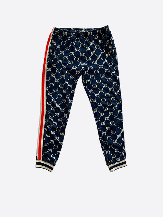 Gucci Blue GG Monogram Jacquard Trackpants